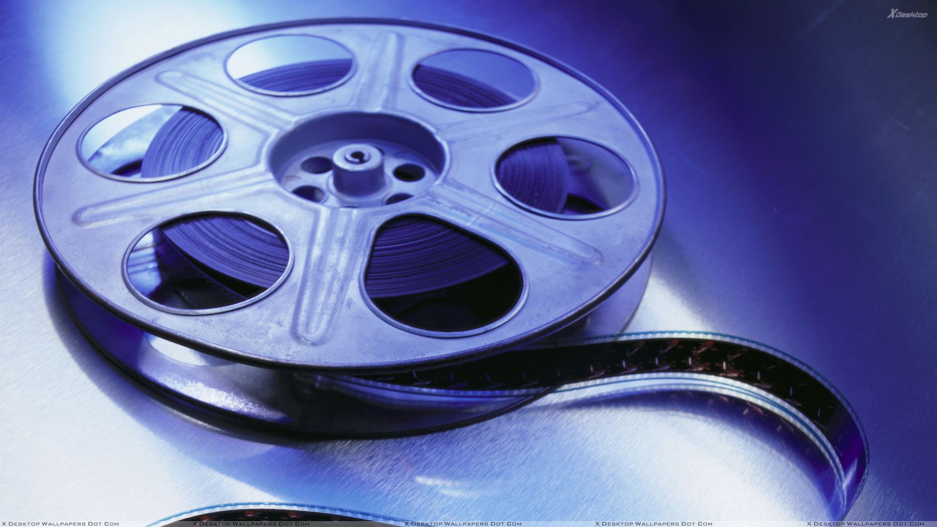 Movie Reel In Blue Light